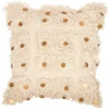 Housse coussin franges et pampilles or collection Serenity