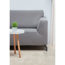 Housse de canapé extensible uni gris clair