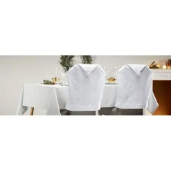 Housse de chaise blanche motif flocon argent