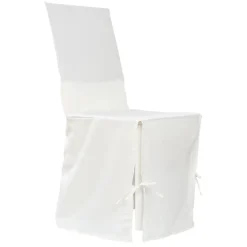 Housse de chaise crème à nouettes