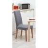 Housse de chaise extensible uni gris clair