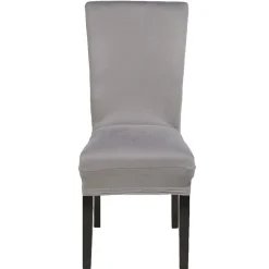 Housse de chaise extensible uni gris clair