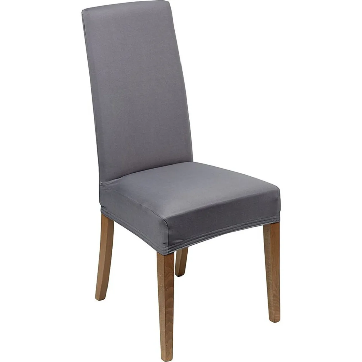 Housse de chaise extensible unie gris beige ou rouge