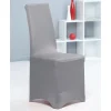 Housse de chaise gris clair uni