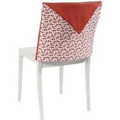 Housse de chaise motif cerise bleu rouge x4