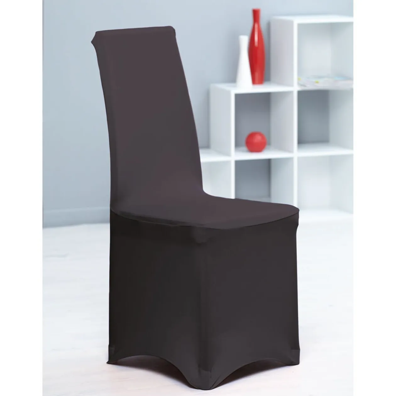 Housse de chaise noir uni