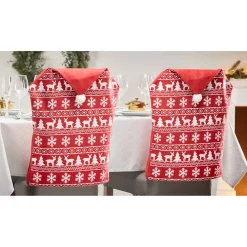 Housse de chaise rouge et blanche