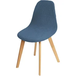 Housse de chaise scandinave extensible bleue 45x40xH45cm