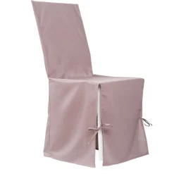 Housse de chaise taupe à nouettes