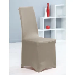 Housse de chaise taupe uni