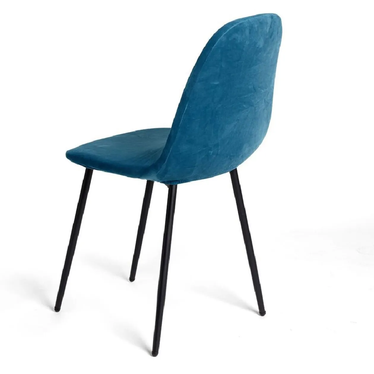 Housse de chaise velours extensible bleu L45xP40xH45cm
