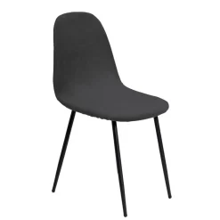 Housse de chaise velours extensible gris L45xP40xH45cm