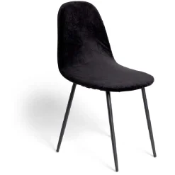 Housse de chaise velours extensible noir L45xP40xH45cm