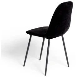 Housse de chaise velours extensible noir L45xP40xH45cm
