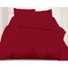 Housse de couette 2 personnes unie rouge