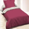 Housse de couette 1 personne violet ficelle