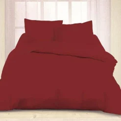 Housse de couette 2 personnes bicolore rouge