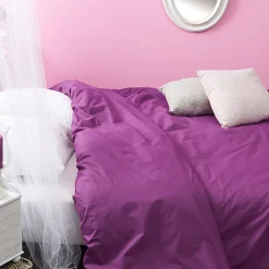 Housse de couette 2 places violette unie