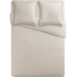 Housse de couette beige blanc 220x240 cm imprimé croix