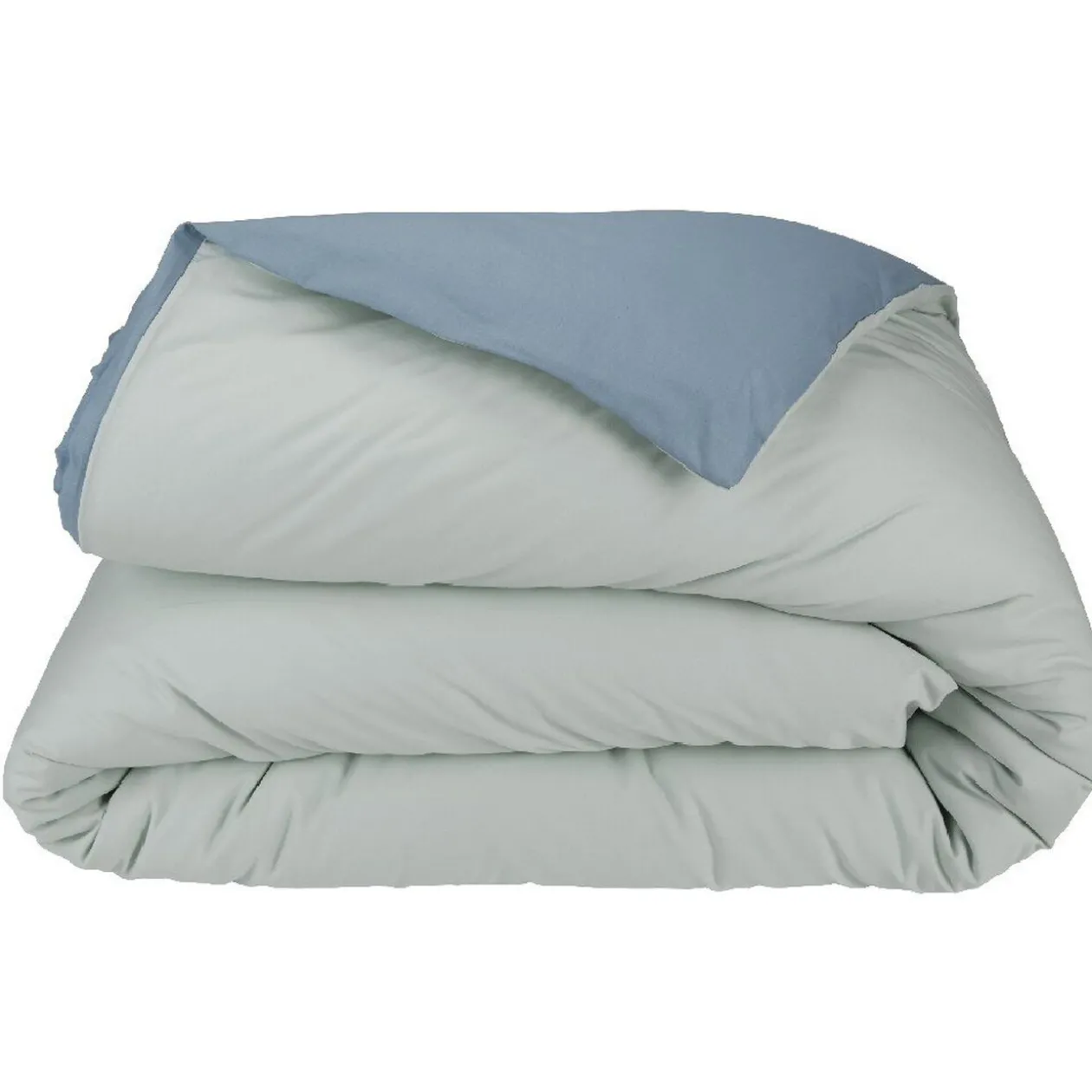 Housse de couette bicolore vert d'eau bleu orage 2 personnes