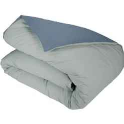 Housse de couette bicolore vert d'eau bleu orage 2 personnes