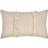 Housse de coussin à franges tuft ivoire