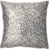 Housse de coussin arabesque blanc gris