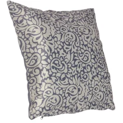 Housse de coussin arabesque blanc gris