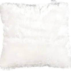 Housse de coussin blanche imitation fourrure