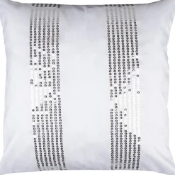 Housse de coussin blanche unie et sequins