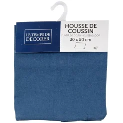 Housse de coussin bleue 30x50 cm