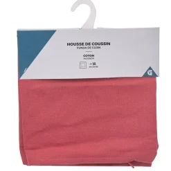 Housse de coussin carré uni rose