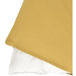 Housse de coussin carrée uni jaune curry