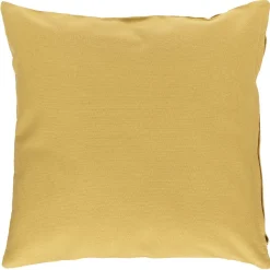 Housse de coussin carrée uni jaune curry