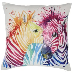 Housse de coussin éclats de couleurs flashy animaux 40x40cm