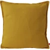 Housse de coussin coton Panama 40x40cm jaune