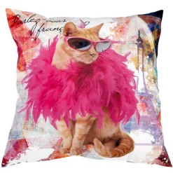Housse de coussin design chat