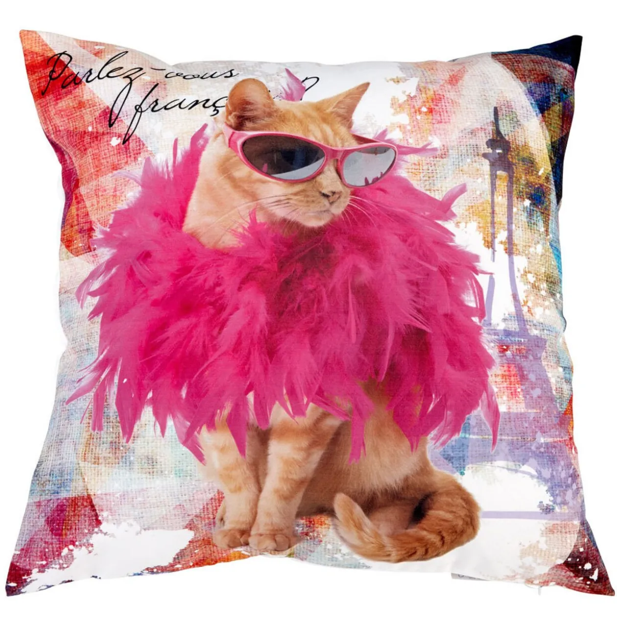 Housse de coussin design chat