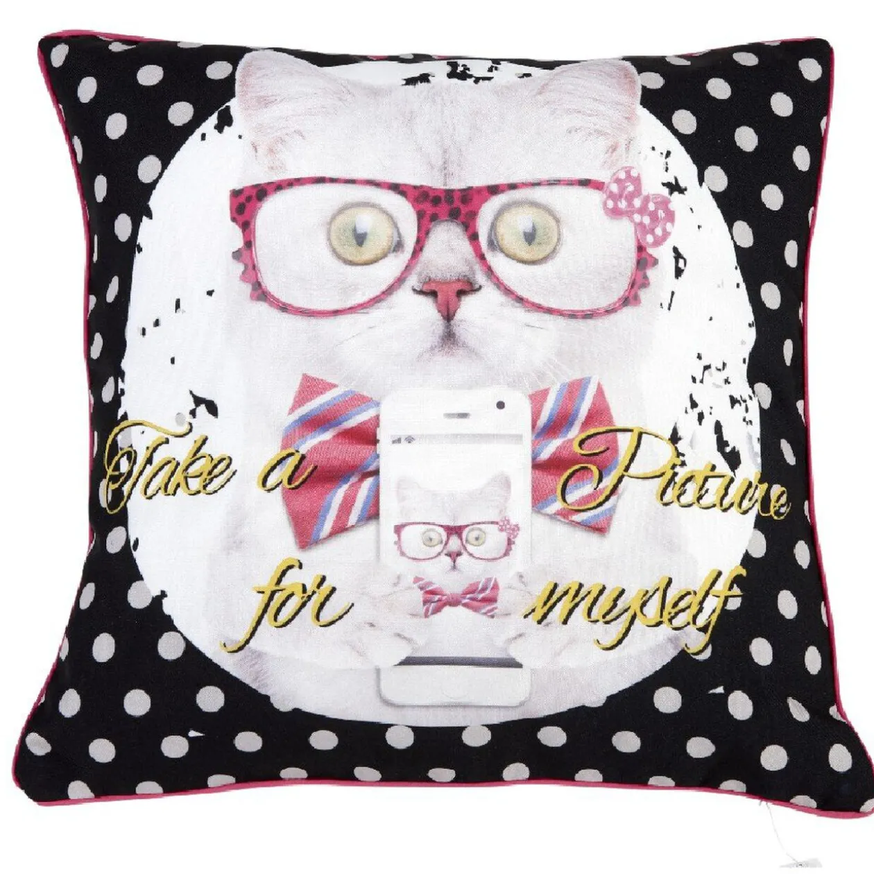 Housse de coussin design chat