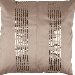 Housse de coussin dorée unie et sequins