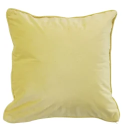 Housse de coussin en velours jaune moutarde