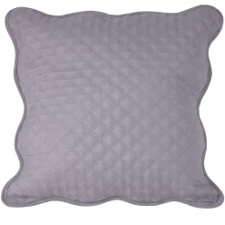 Housse de coussin grise imitation boutis
