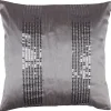 Housse de coussin grise unie et sequins