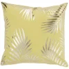 Housse de coussin imitation velours 40x40cm jaune moutarde motif argenté