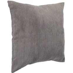 Housse de coussin imitation velours 40x40cm gris à rayures