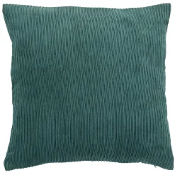 Housse de coussin imitation velours 40x40cm vert à rayures