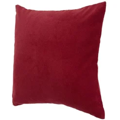 Housse de coussin imitation velours 40x40cm rouge