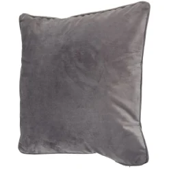 Housse de coussin imitation velours 40x40cm gris