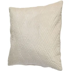 Housse de coussin imitation velours 40x40cm beige motif pinsonic