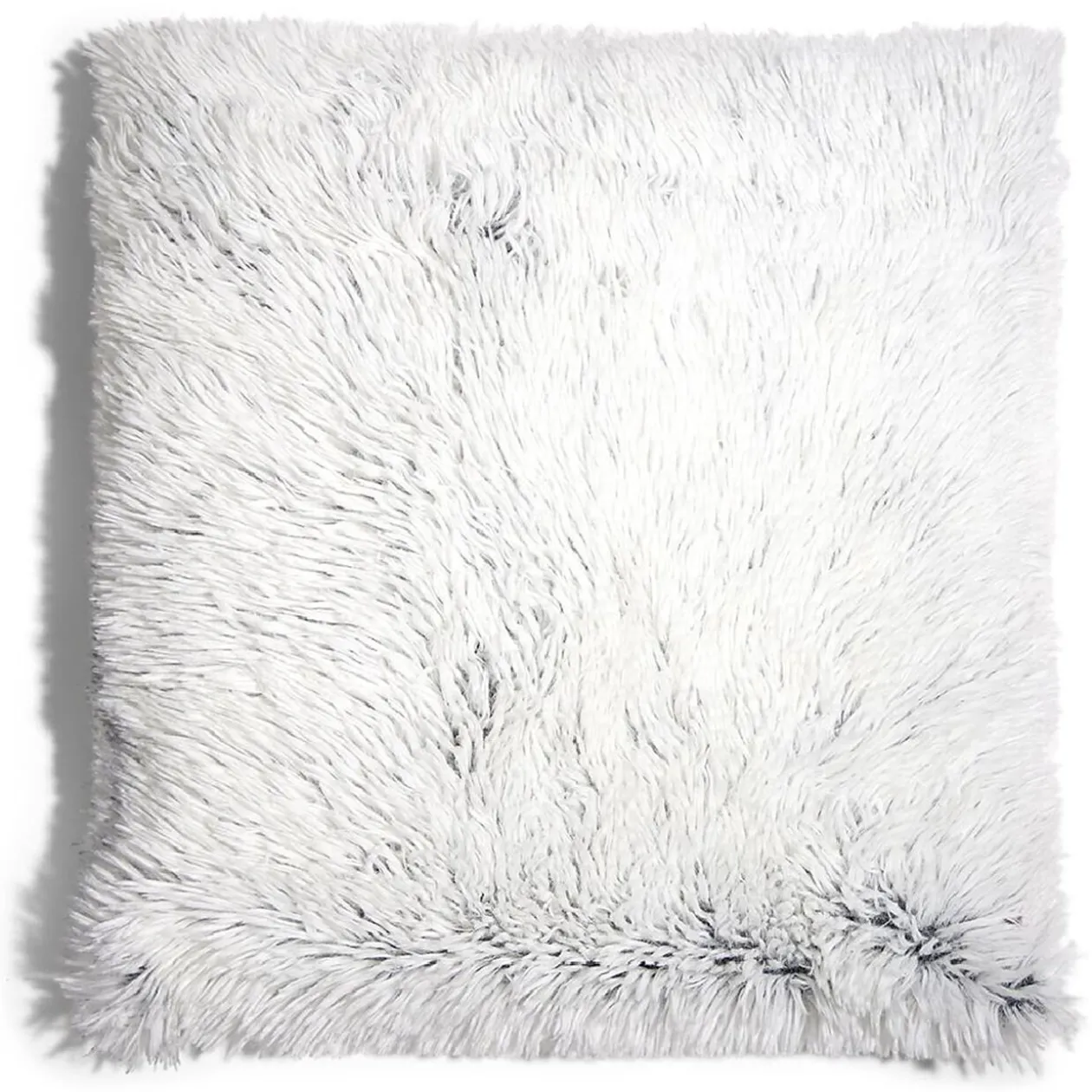 Housse de coussin imitation fourrure grise 45x45cm